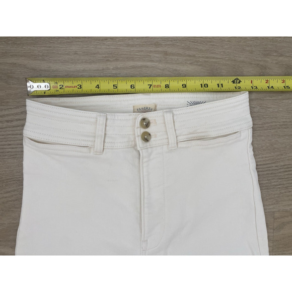 Faherty Stretch Terry Harbor Ankle High Rise Wide Leg Pants Egret Coastal Boho - Picture 10 of 14